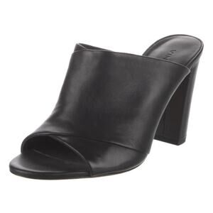 VINCE. | Vince Leather Slides Sandals Black Heel Heels Peep Toe | Size 5